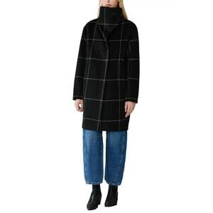 NEW SOIA&KYO jackie wool blend longline coat in black-powder